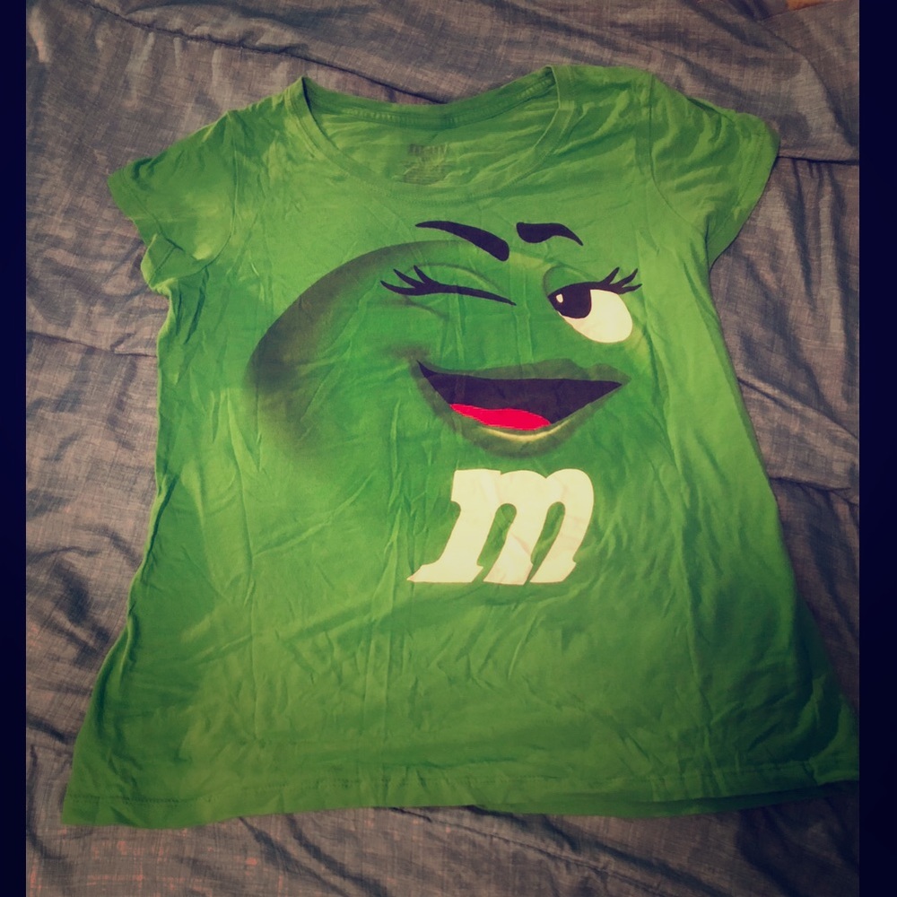 Green m&m graphic tee